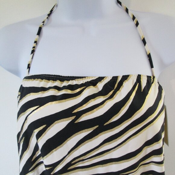 MICHAEL Michael Kors Halter Tankini Top - Shimmer Tiger NWT Sz XS - Picture 4 of 8